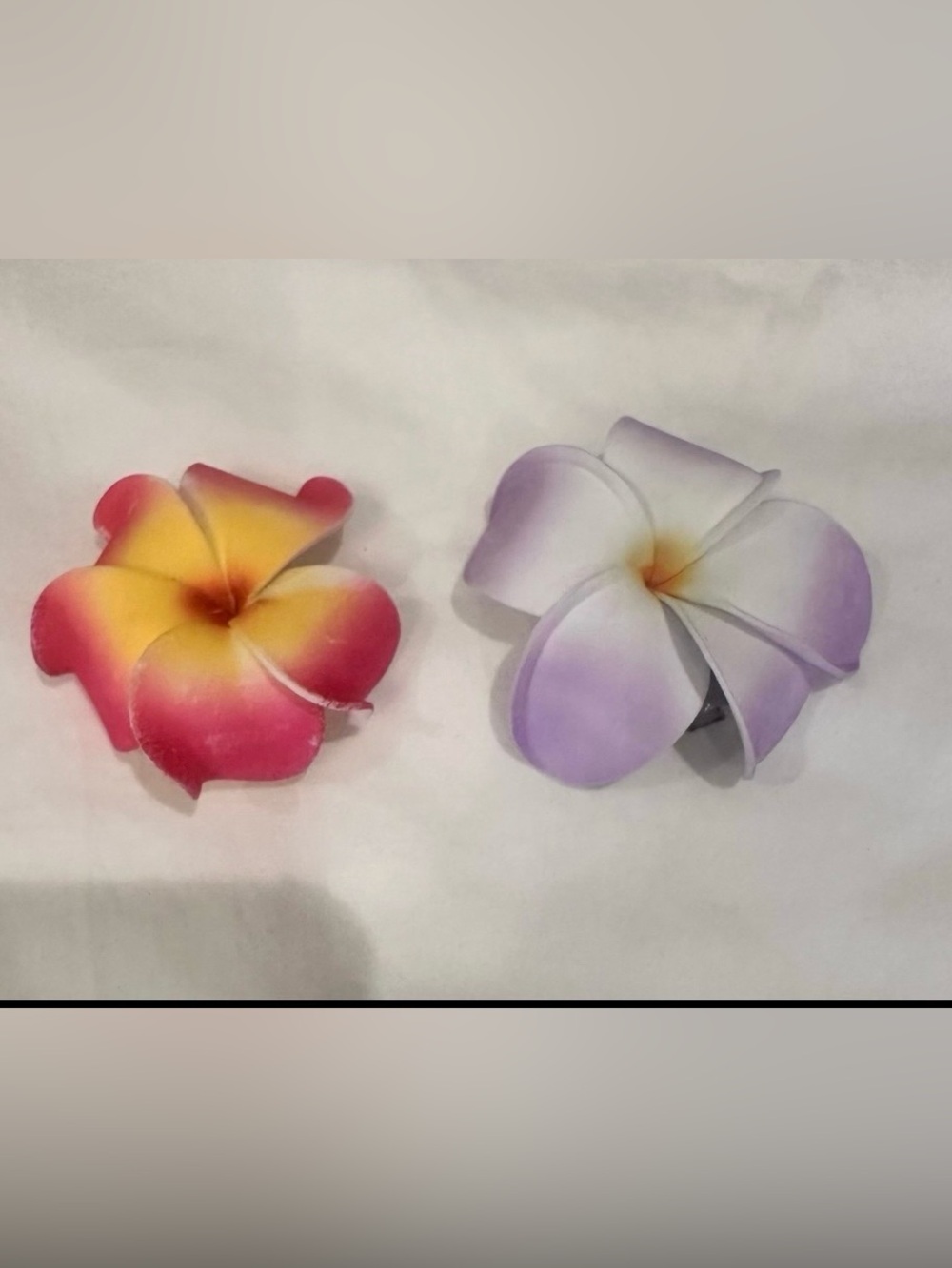 Tropical Plumeria Flower Hair Clips / Pin etc - Pink/Yellow & Lavender/White